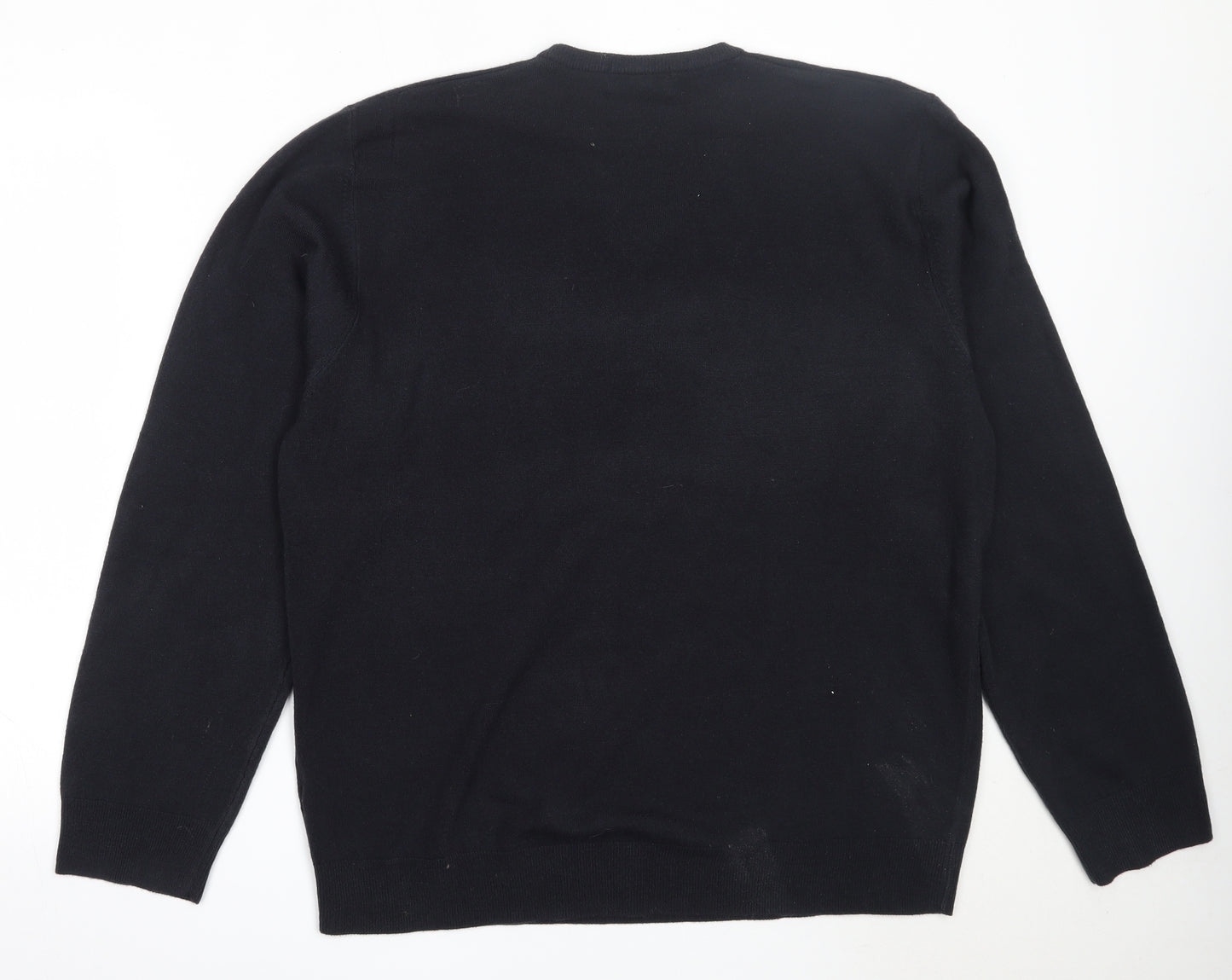 Blue Harbour Mens Blue V-Neck  Acrylic Pullover Jumper Size 2XL