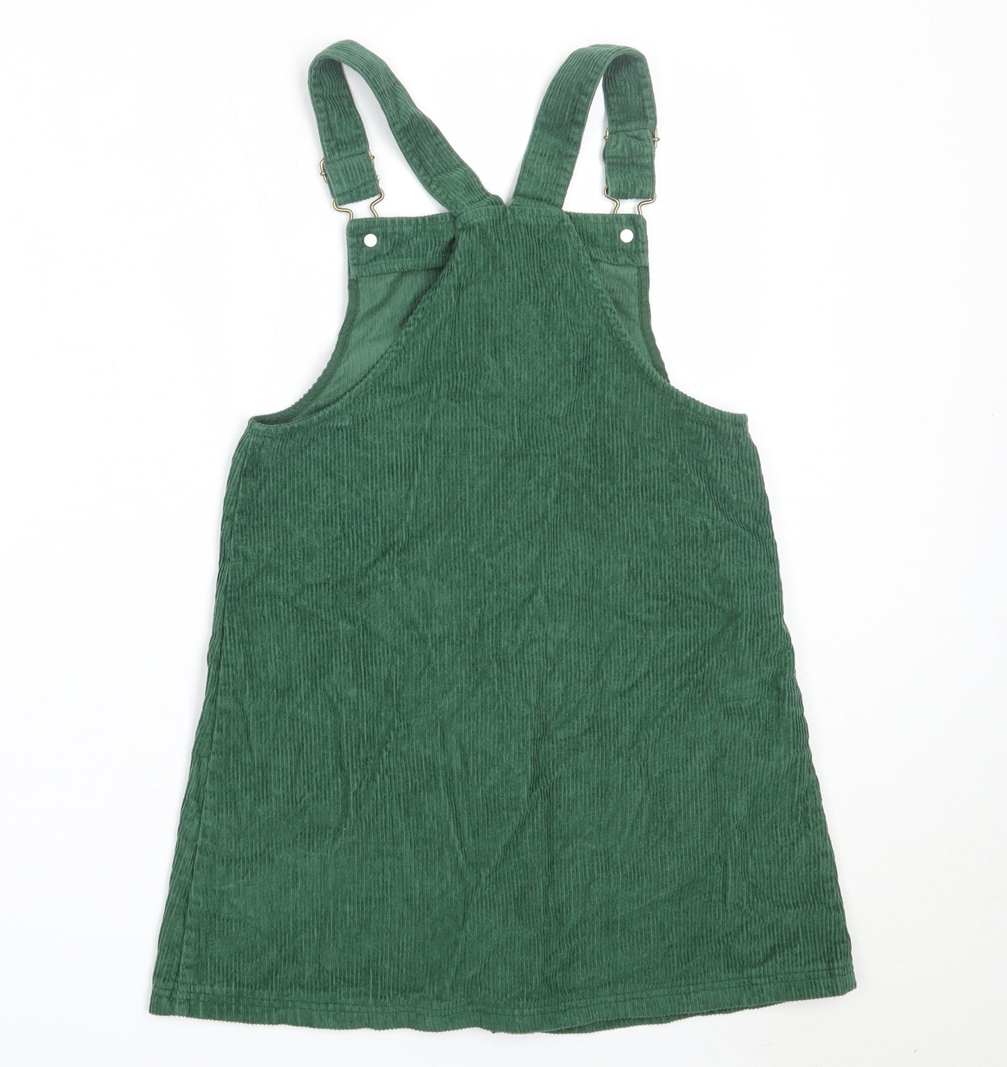 TU Girls Green  Cotton Pinafore/Dungaree Dress  Size 10 Years  Square Neck