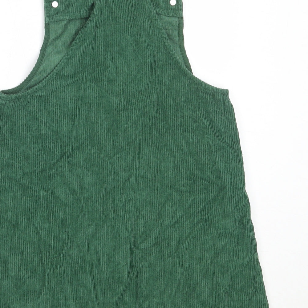 TU Girls Green  Cotton Pinafore/Dungaree Dress  Size 10 Years  Square Neck