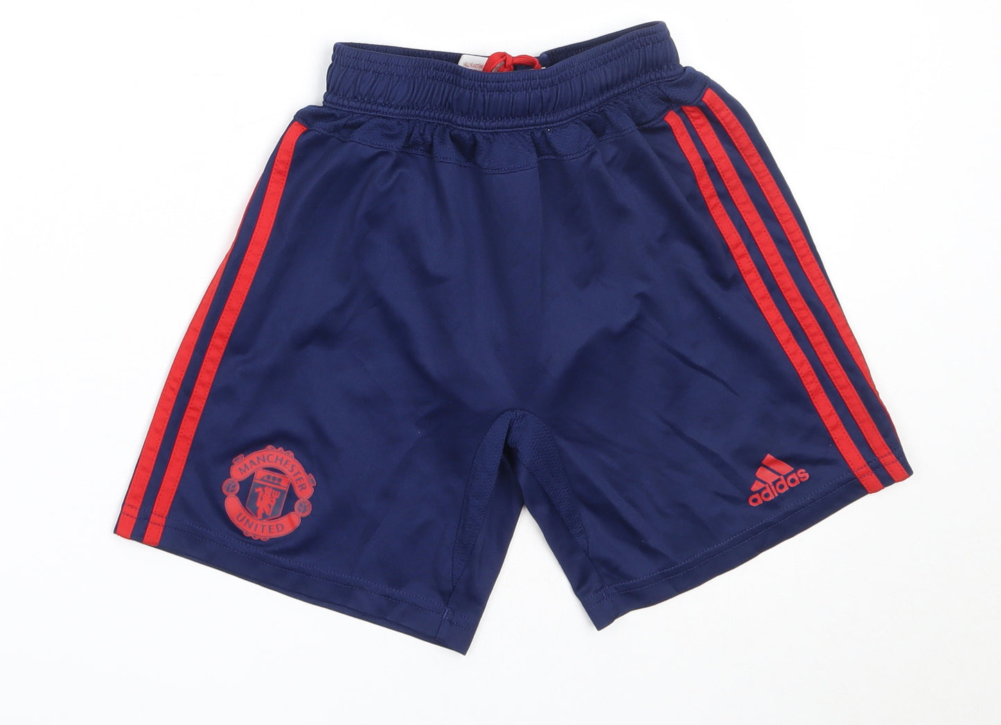 adidas Boys Blue  Polyester Sweat Shorts Size 9-10 Years  Regular  - Manchester United