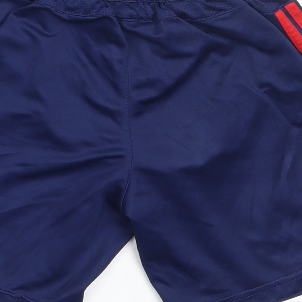 adidas Boys Blue  Polyester Sweat Shorts Size 9-10 Years  Regular  - Manchester United