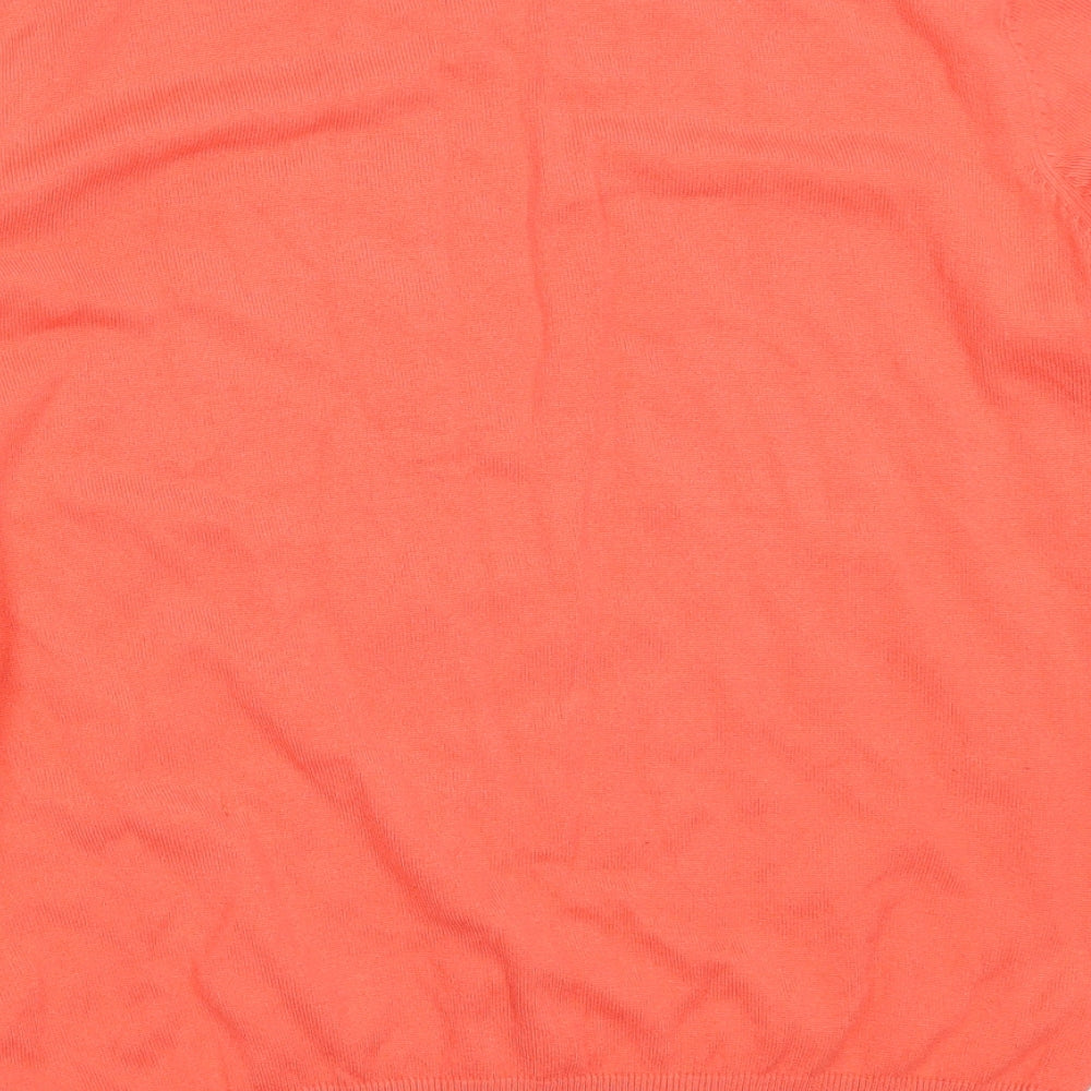 S&C Mens Orange V-Neck  Acrylic Pullover Jumper Size XL