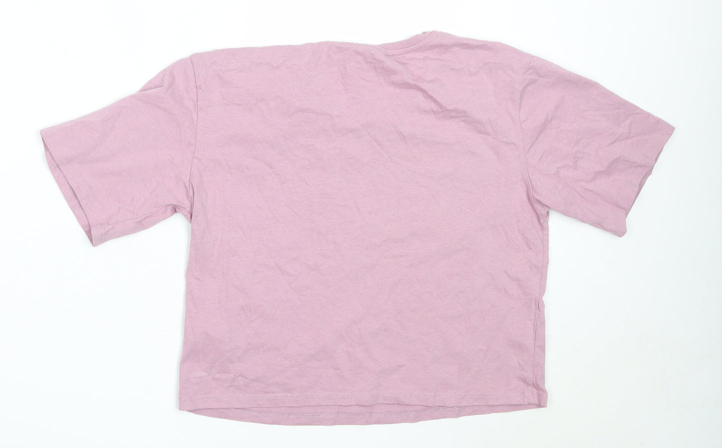 Candy Couture Girls Purple  Cotton Basic T-Shirt Size 13 Years Round Neck