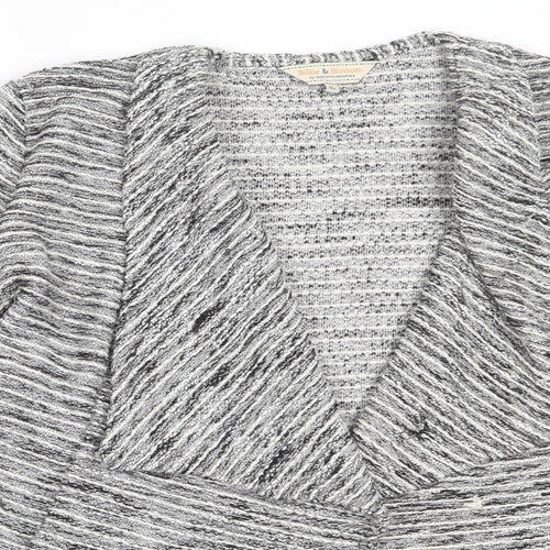 Dorothy Perkins Womens Grey Round Neck  Polyester Cardigan Jumper Size 12