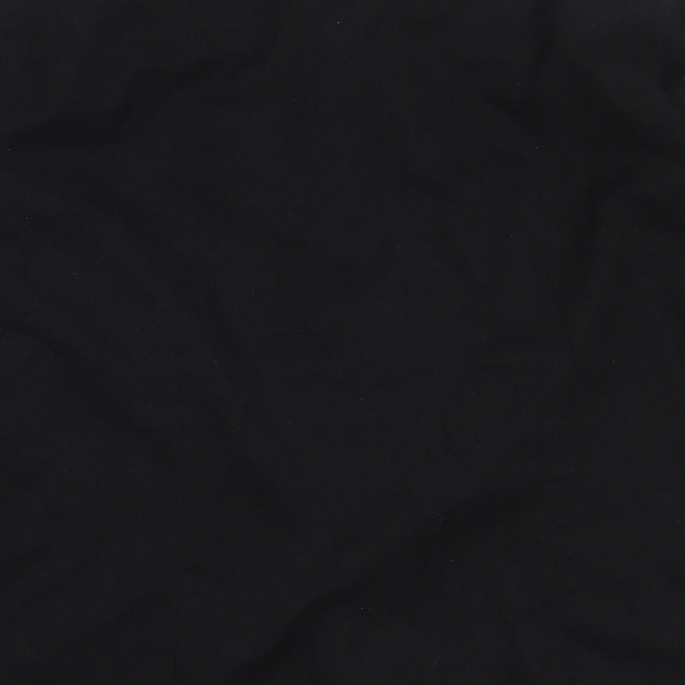 Refined Mens Black  Polyester  Button-Up Size L Collared