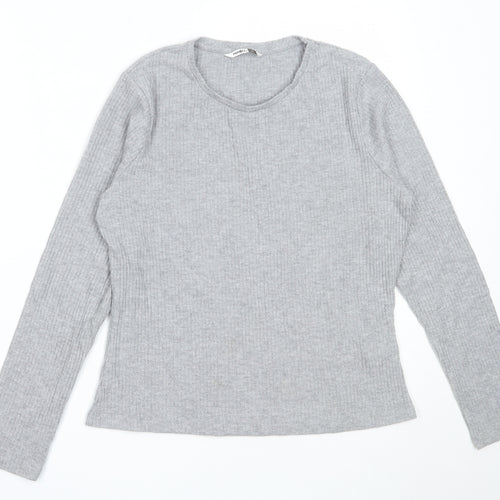 Pep&Co Womens Grey Round Neck  Polyester Pullover Jumper Size 14