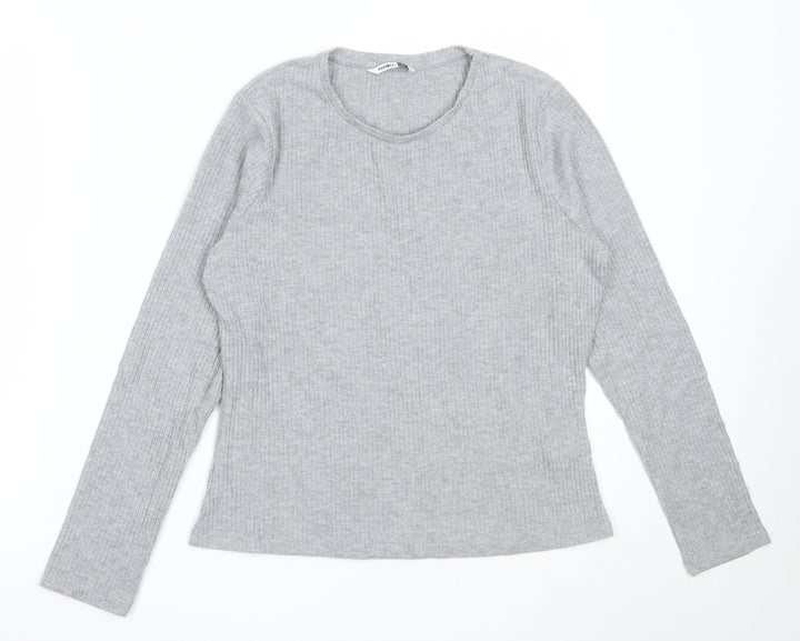 Pep&Co Womens Grey Round Neck Polyester Pullover Jumper Size 14