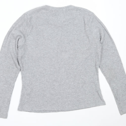 Pep&Co Womens Grey Round Neck  Polyester Pullover Jumper Size 14
