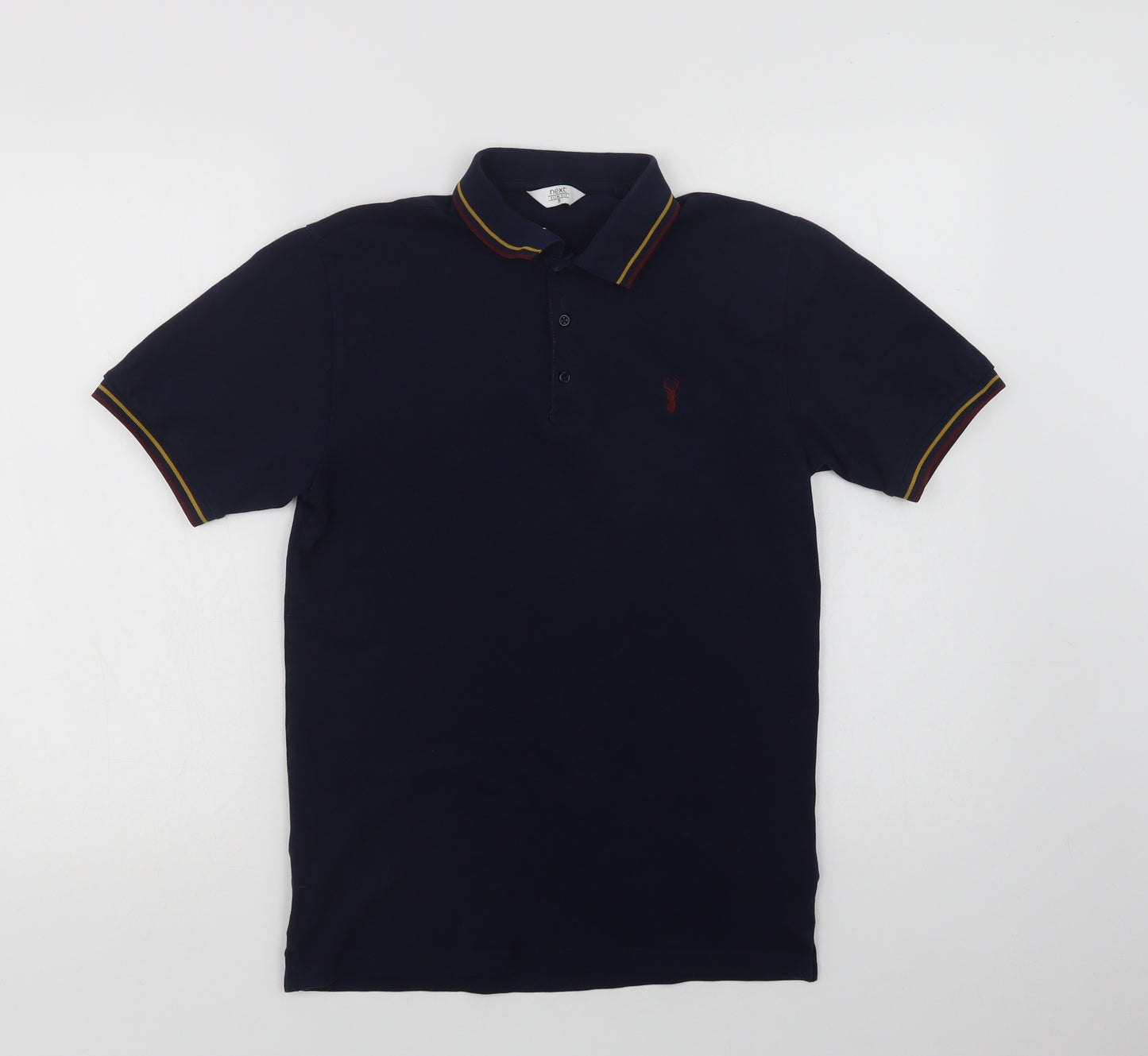 NEXT Mens Blue  Cotton  Polo Size S Collared Button