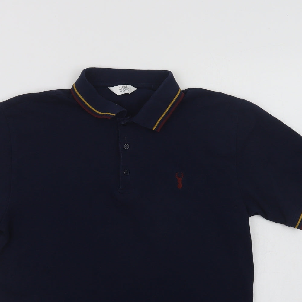 NEXT Mens Blue  Cotton  Polo Size S Collared Button