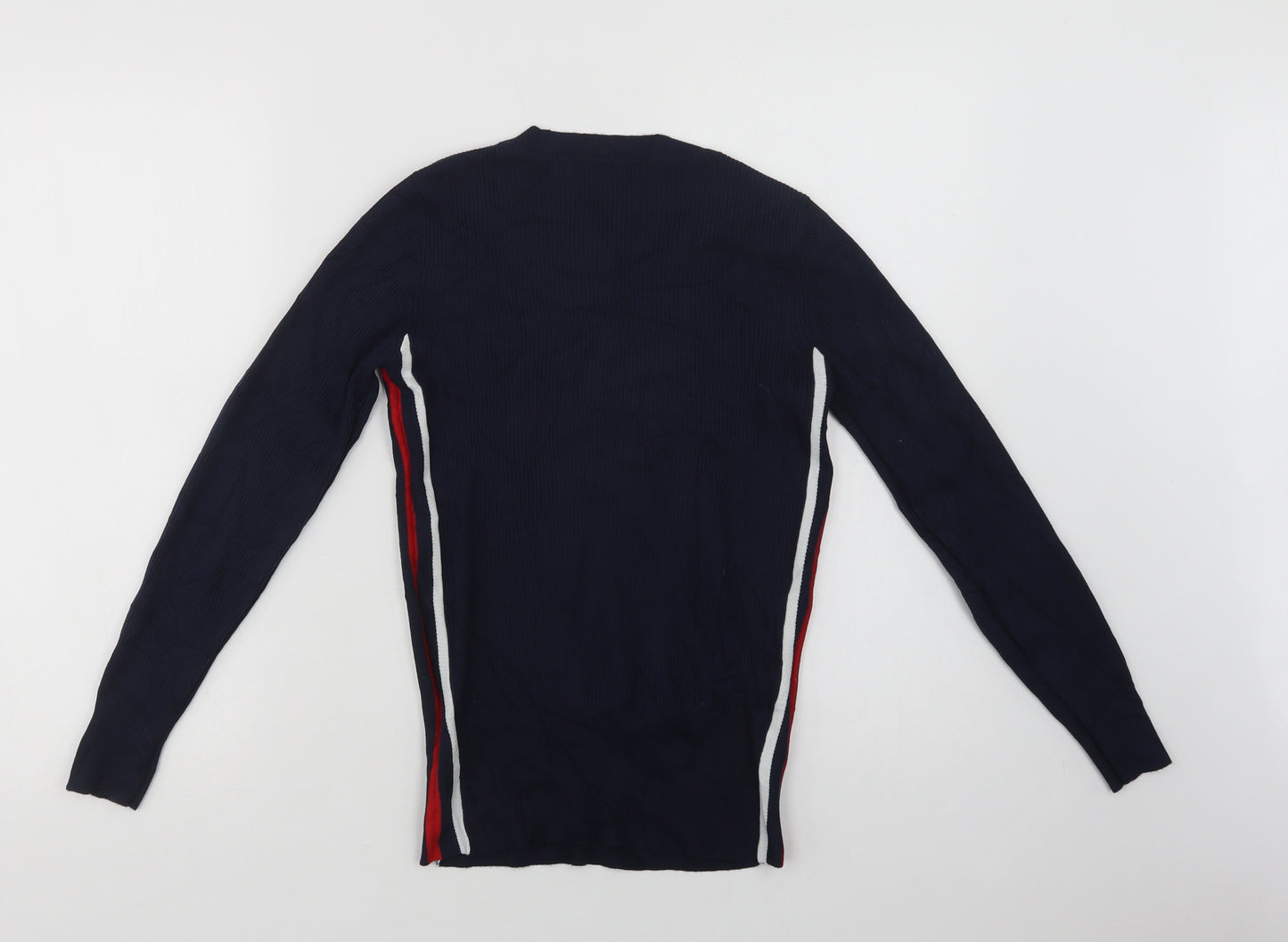 Marks and Spencer Womens Blue Crew Neck  Viscose Pullover Jumper Size 12