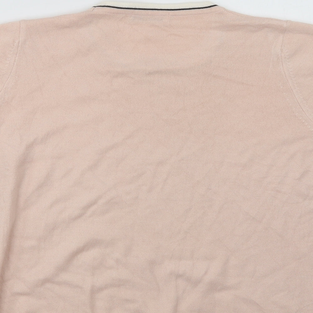 Marks and Spencer Womens Pink Crew Neck  Acrylic Pullover Jumper Size 14