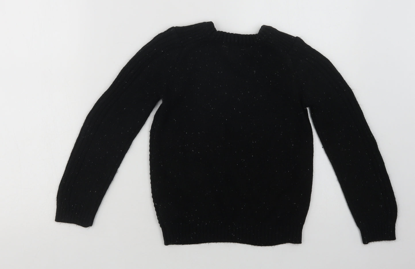 George Boys Black Crew Neck  Acrylic Pullover Jumper Size 7-8 Years