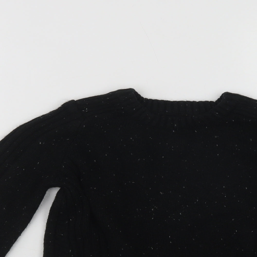 George Boys Black Crew Neck  Acrylic Pullover Jumper Size 7-8 Years