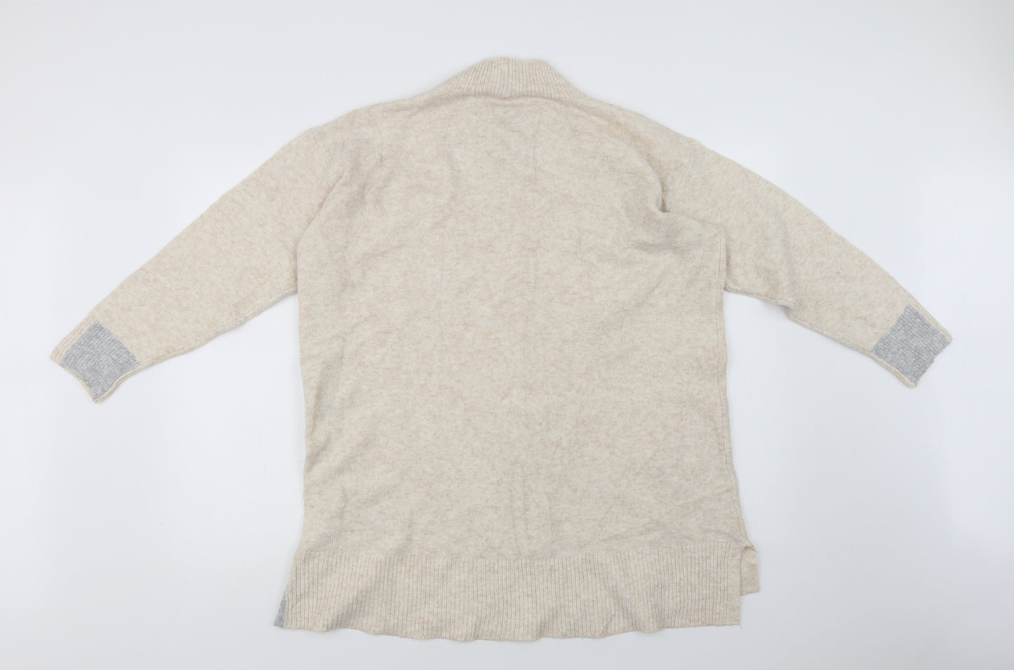 NEXT Womens Beige Mock Neck  Acrylic Tunic Jumper Size L