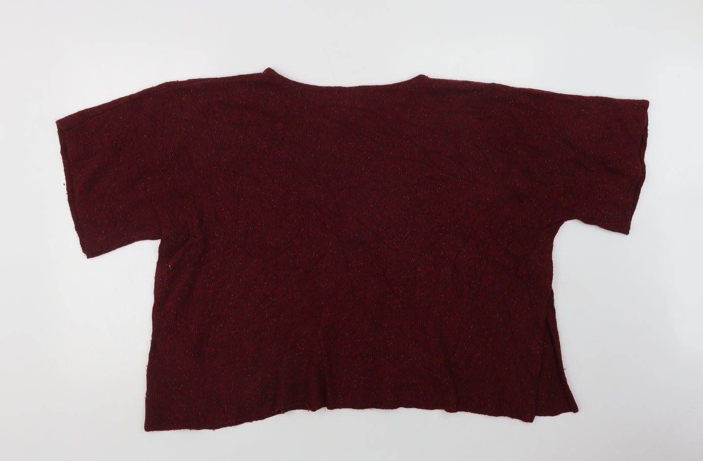 Aran Woolen Mills Womens Purple Crew Neck  Wool Pullover Jumper Size XL