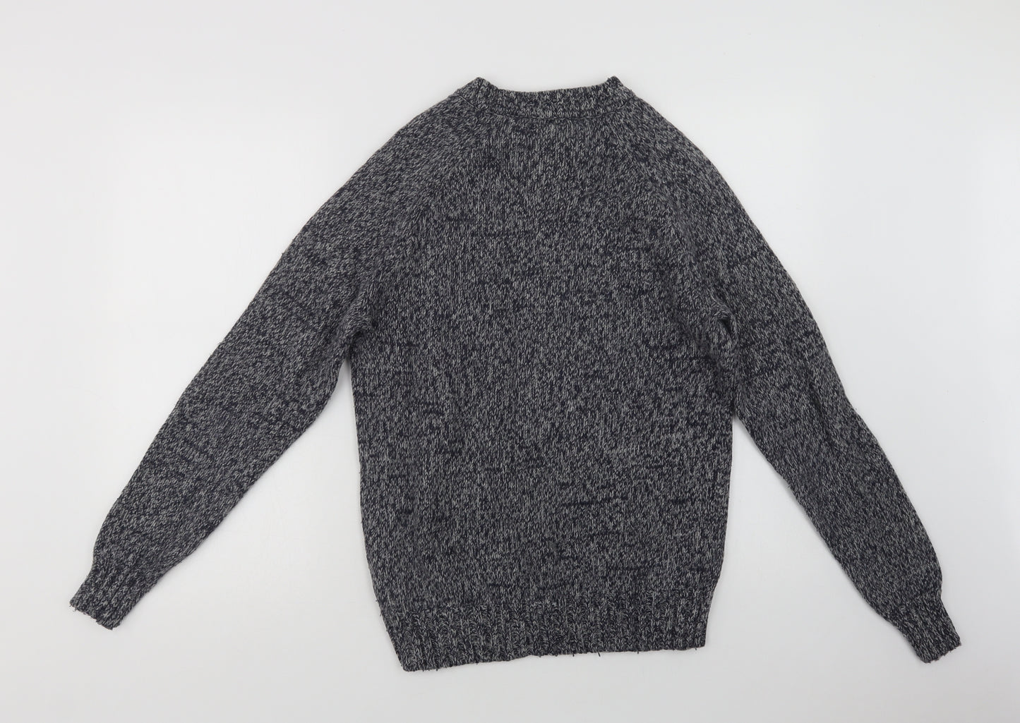 John Partridge Mens Blue Crew Neck  Wool Pullover Jumper Size M