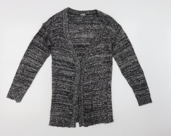 VERO MODA Womens Grey V-Neck  Acrylic Cardigan Jumper Size S