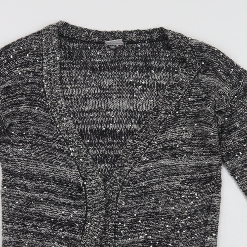VERO MODA Womens Grey V-Neck  Acrylic Cardigan Jumper Size S