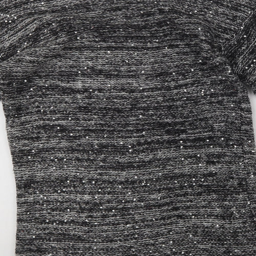 VERO MODA Womens Grey V-Neck  Acrylic Cardigan Jumper Size S