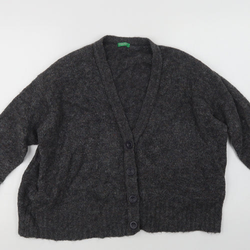 Benett Womens Grey V-Neck   Cardigan Jumper Size S