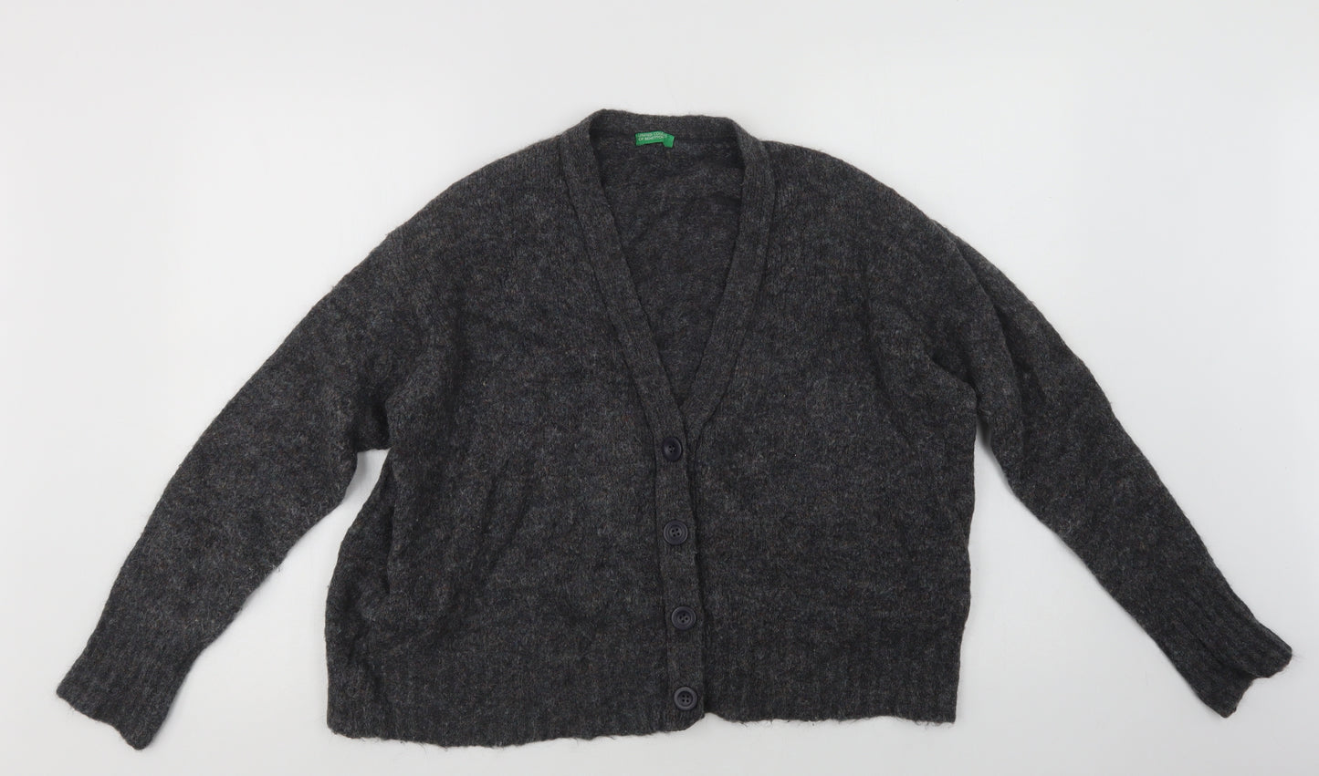 Benett Womens Grey V-Neck   Cardigan Jumper Size S