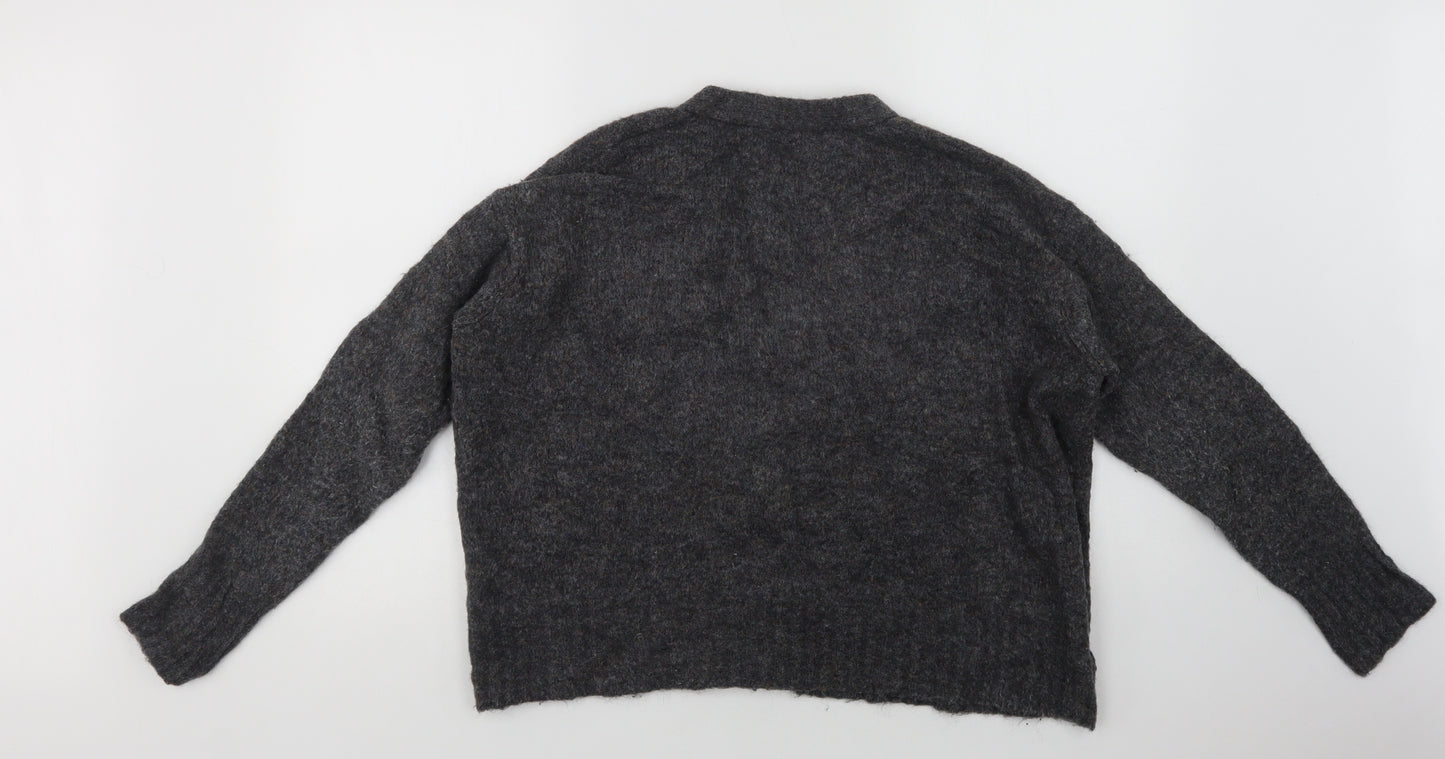 Benett Womens Grey V-Neck   Cardigan Jumper Size S