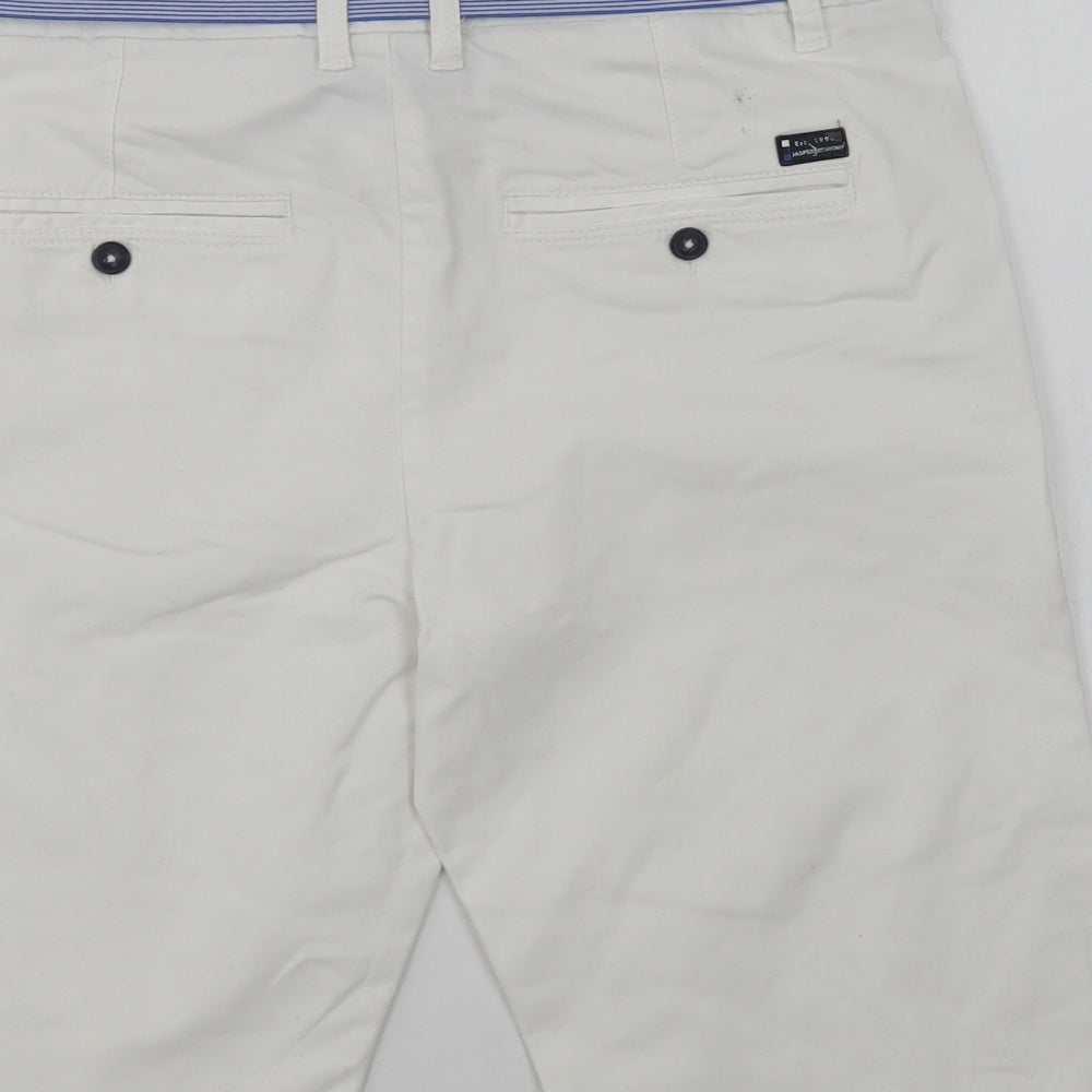 Jasper Conran Girls White  Cotton Chino Shorts Size 14 Years  Regular Buckle