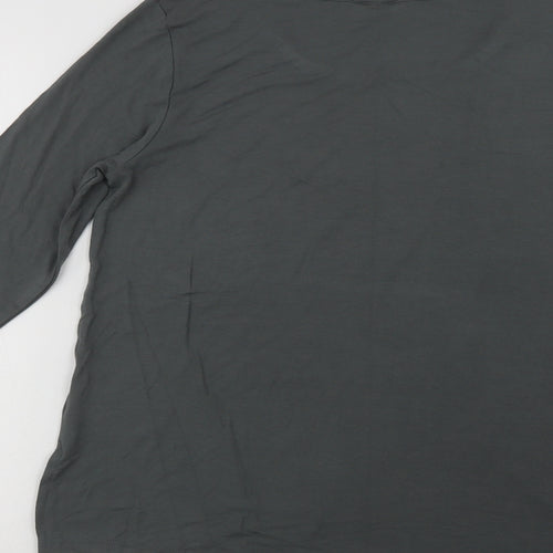 Rainbow Womens Grey Colourblock Viscose Basic Blouse Size M Crew Neck