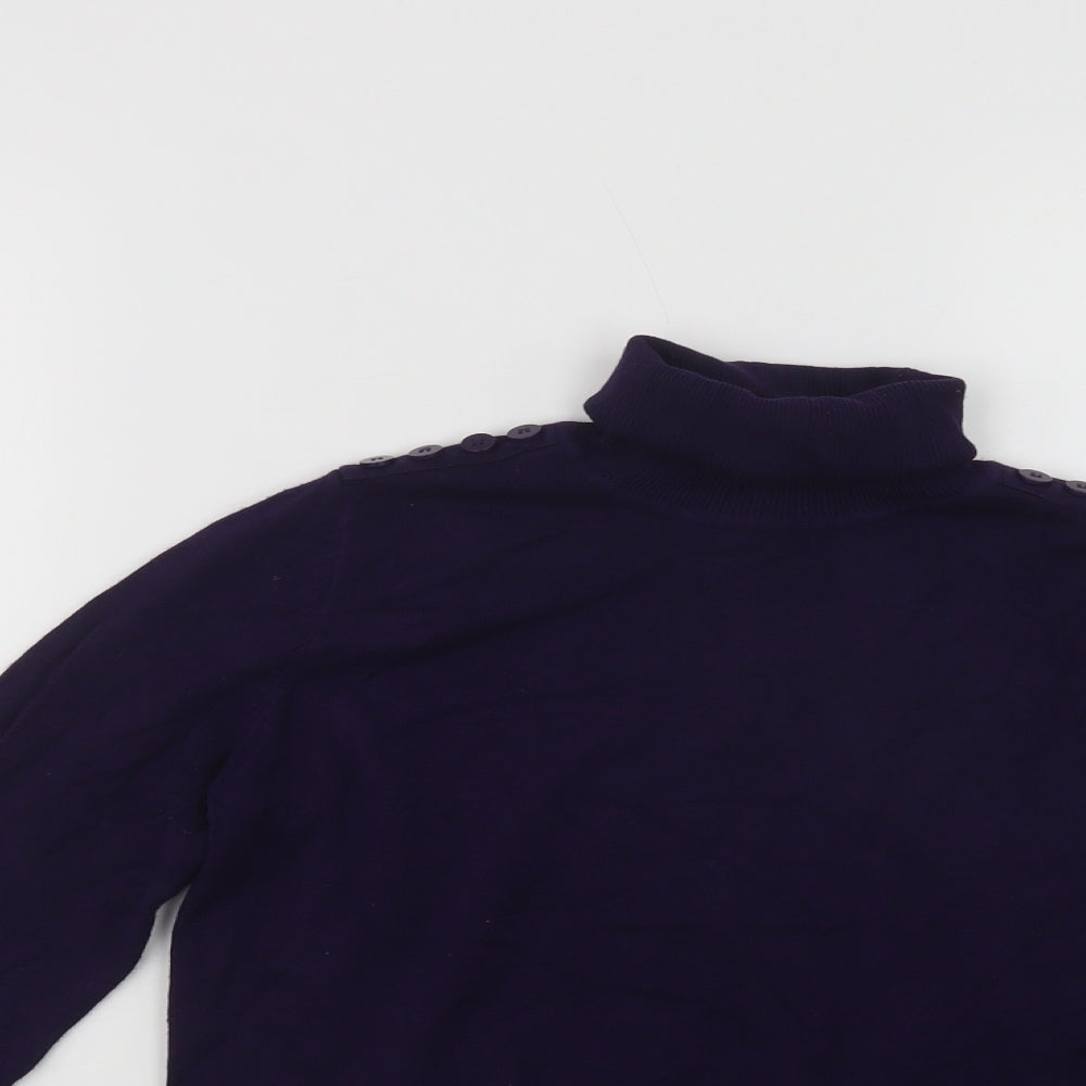 Wallis Womens Purple Roll Neck  Viscose Pullover Jumper Size 10