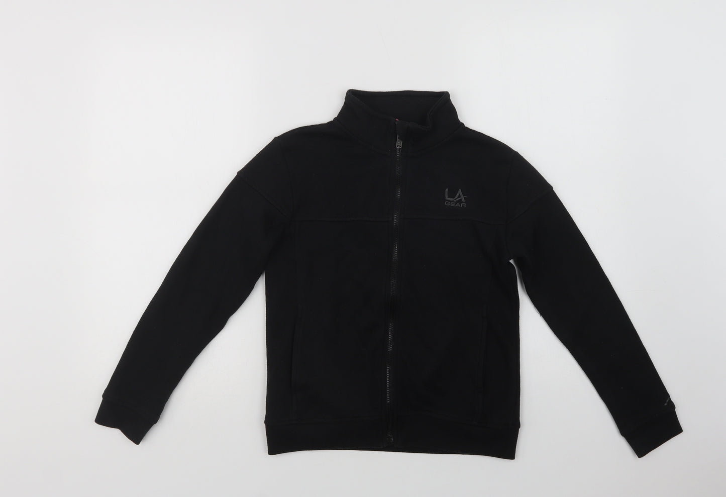 LA Gear Girls Black  Polyester Full Zip Sweatshirt Size 8-9 Years  Zip