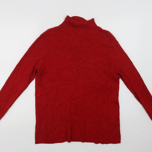 Marks and Spencer Womens Red Roll Neck  Viscose Pullover Jumper Size 22