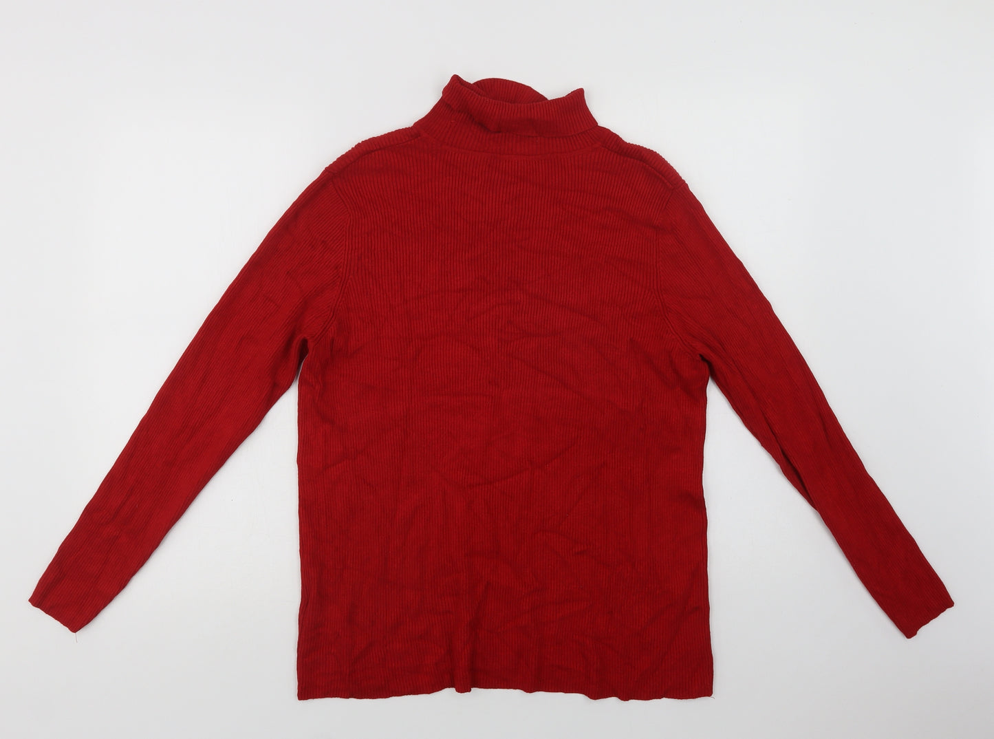 Marks and Spencer Womens Red Roll Neck  Viscose Pullover Jumper Size 22