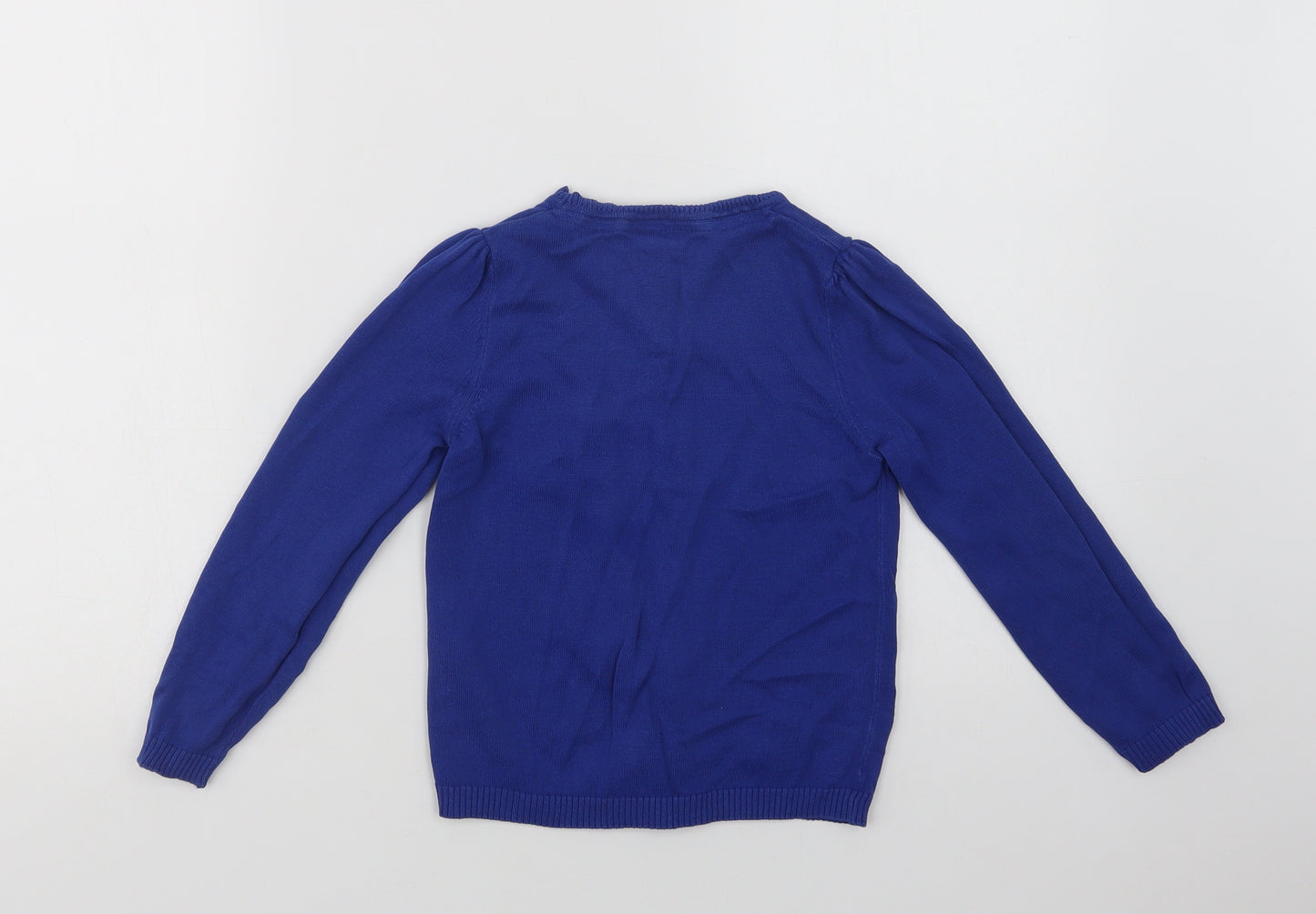 TU Girls Blue V-Neck  Cotton Cardigan Jumper Size 6 Years  Button - School Wear
