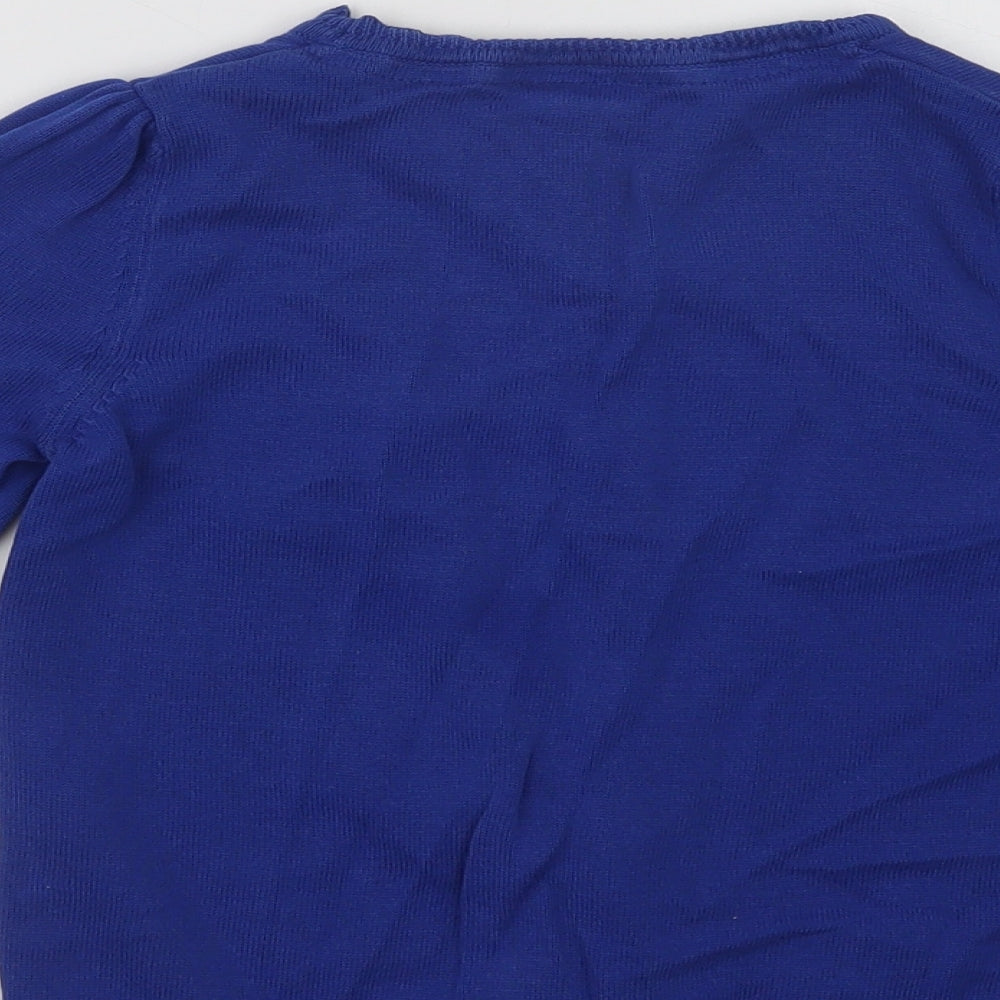 TU Girls Blue V-Neck  Cotton Cardigan Jumper Size 6 Years  Button - School Wear