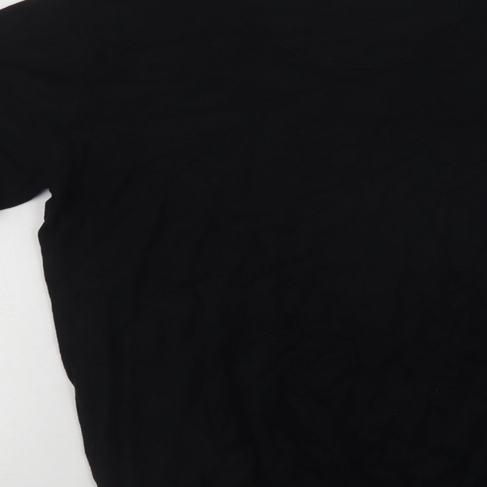 Jeff Banks Mens Black V-Neck  Cotton Pullover Jumper Size S