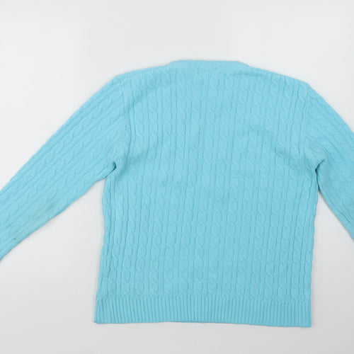 Preworn Womens Blue Crew Neck  Acrylic Pullover Jumper Size M