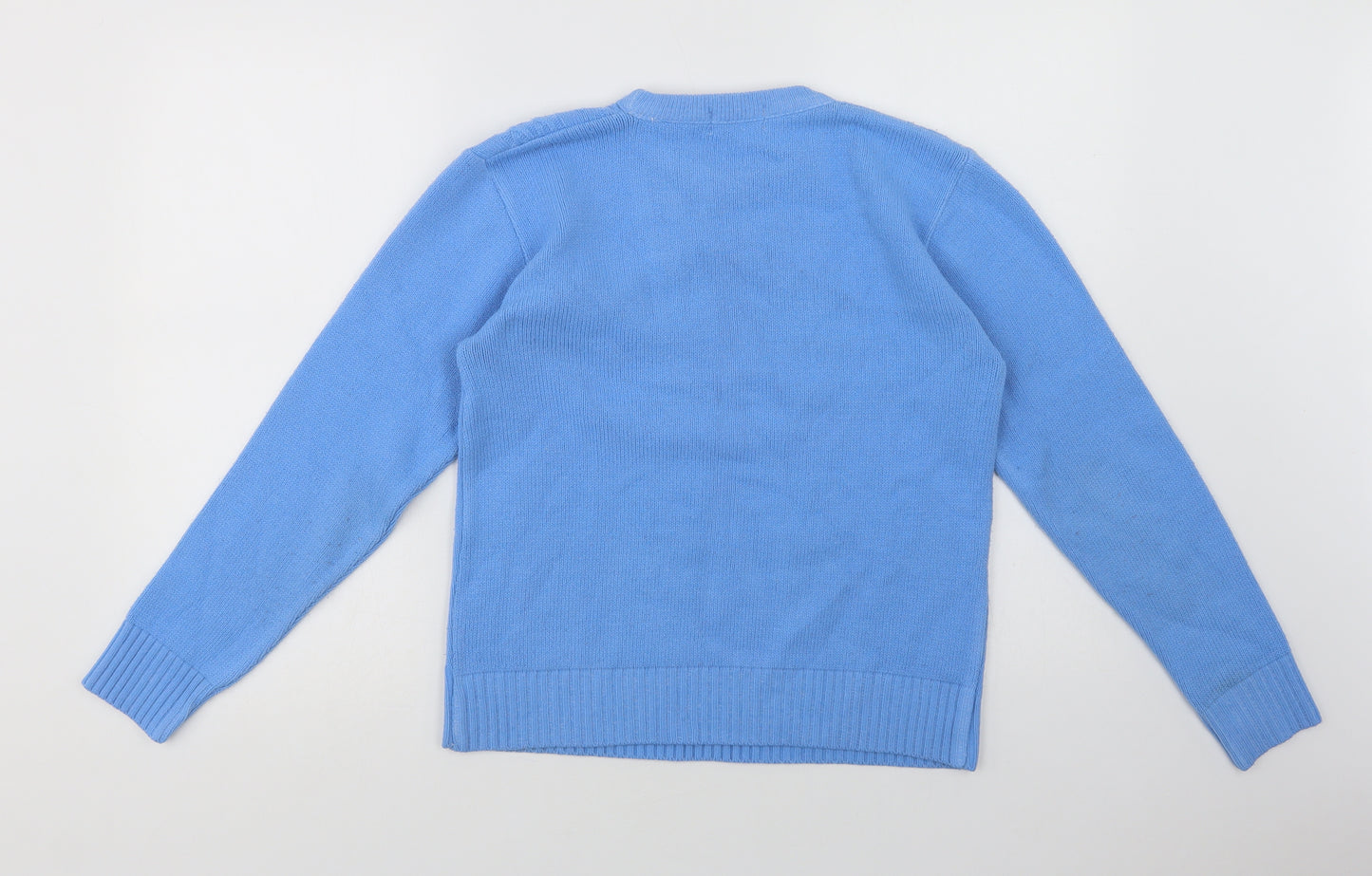 Choice Collection Womens Blue Crew Neck  Acrylic Pullover Jumper Size M