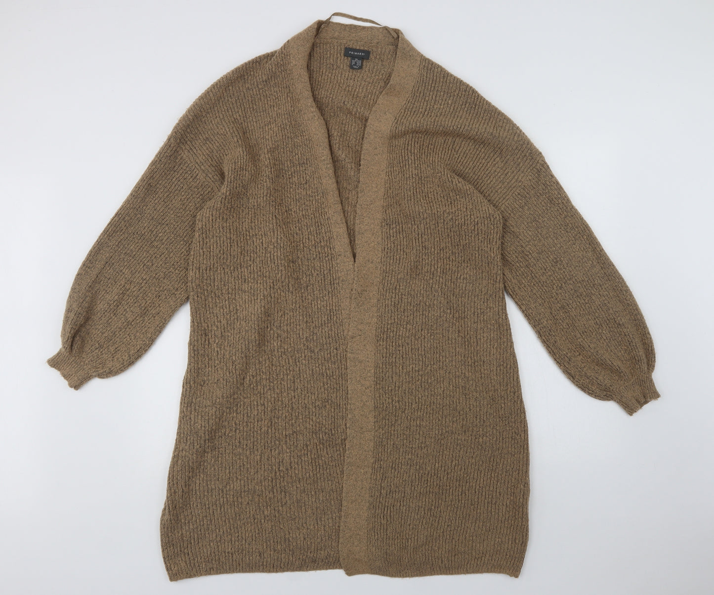 Primark Womens Beige V-Neck  Acrylic Cardigan Jumper Size XL