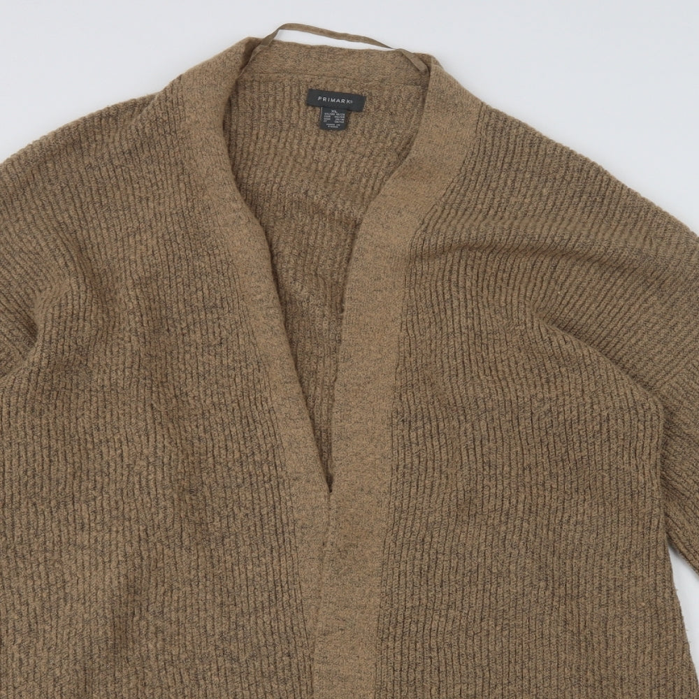 Primark Womens Beige V-Neck  Acrylic Cardigan Jumper Size XL