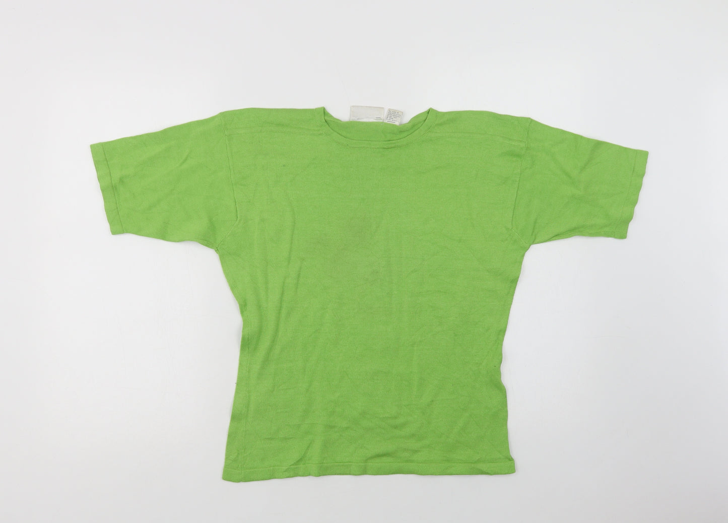 Nordstrom Womens Green  Cotton Basic Blouse Size M Crew Neck