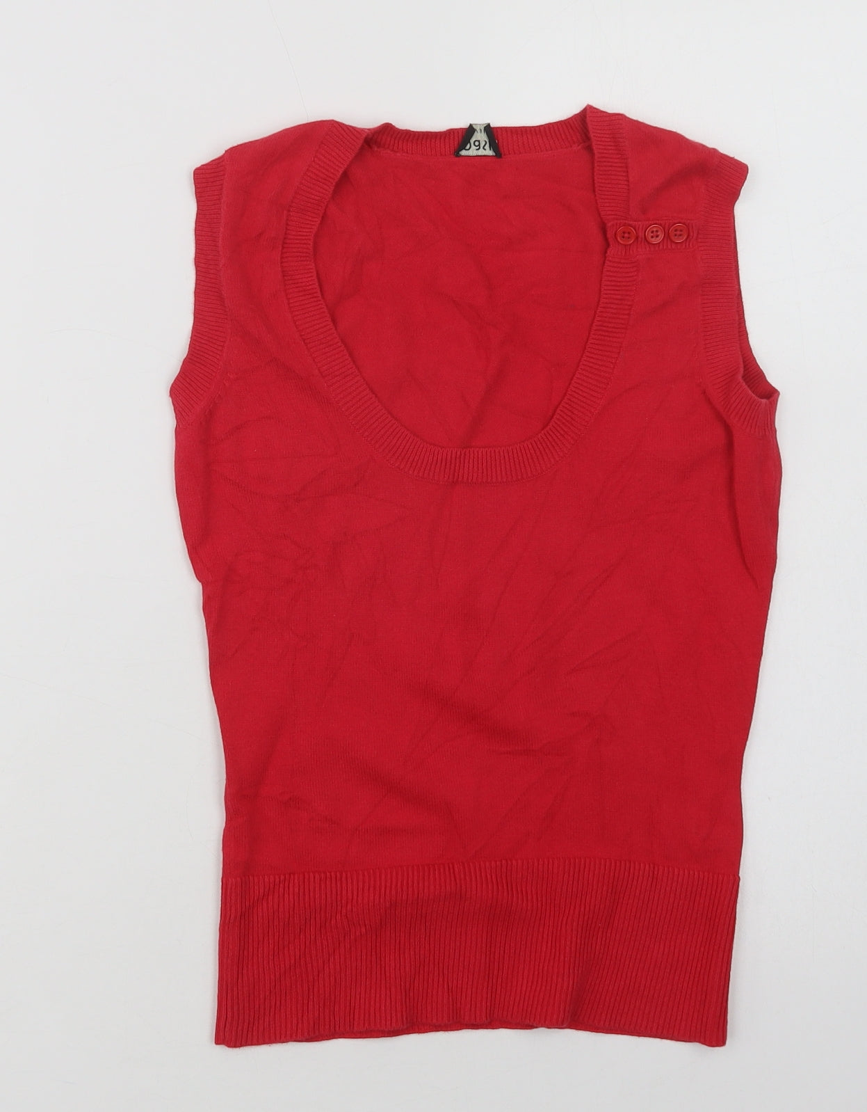 Oasis Womens Pink  Cotton Basic Blouse Size 8 Scoop Neck