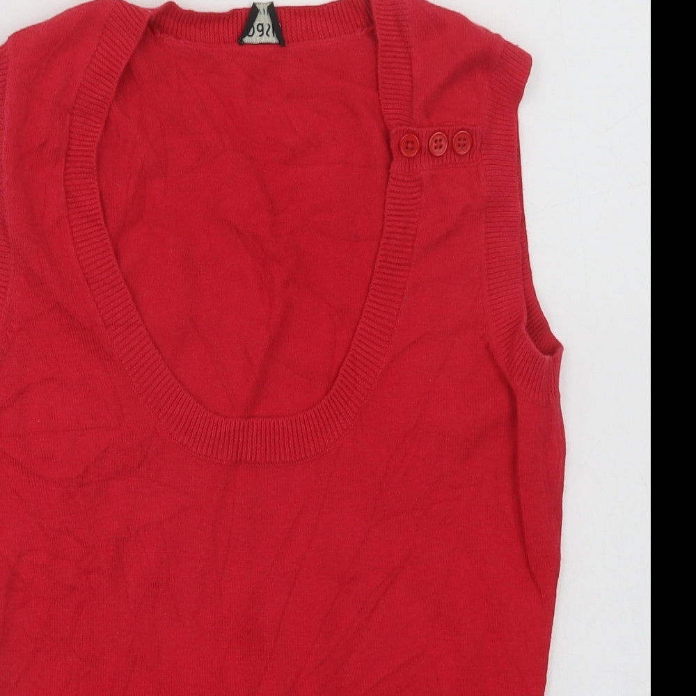 Oasis Womens Pink  Cotton Basic Blouse Size 8 Scoop Neck