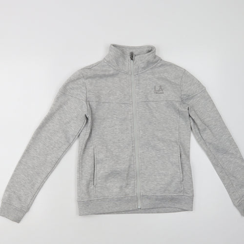 LA Gear Girls Grey  Polyester Full Zip Sweatshirt Size 9-10 Years  Zip