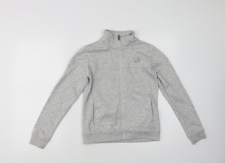LA Gear Girls Grey Polyester Full Zip Sweatshirt Size 9-10 Years Zip