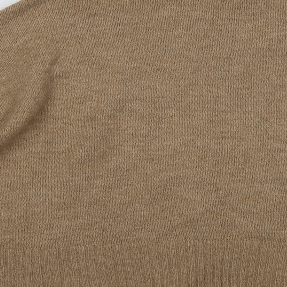 F&F Womens Beige Mock Neck  Polyester Pullover Jumper Size 14