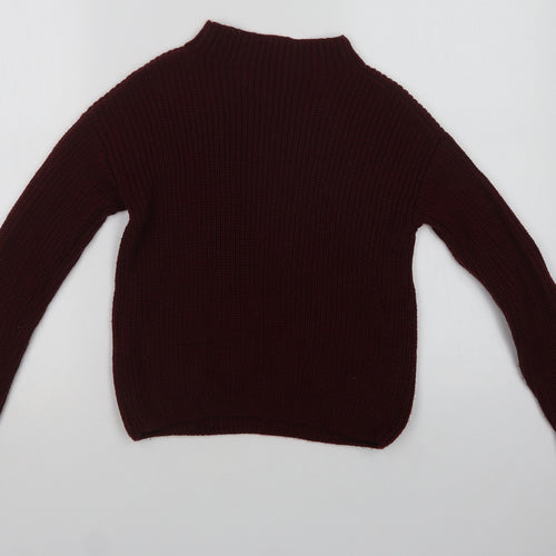 Primark Womens Purple Mock Neck  Acrylic Pullover Jumper Size 8