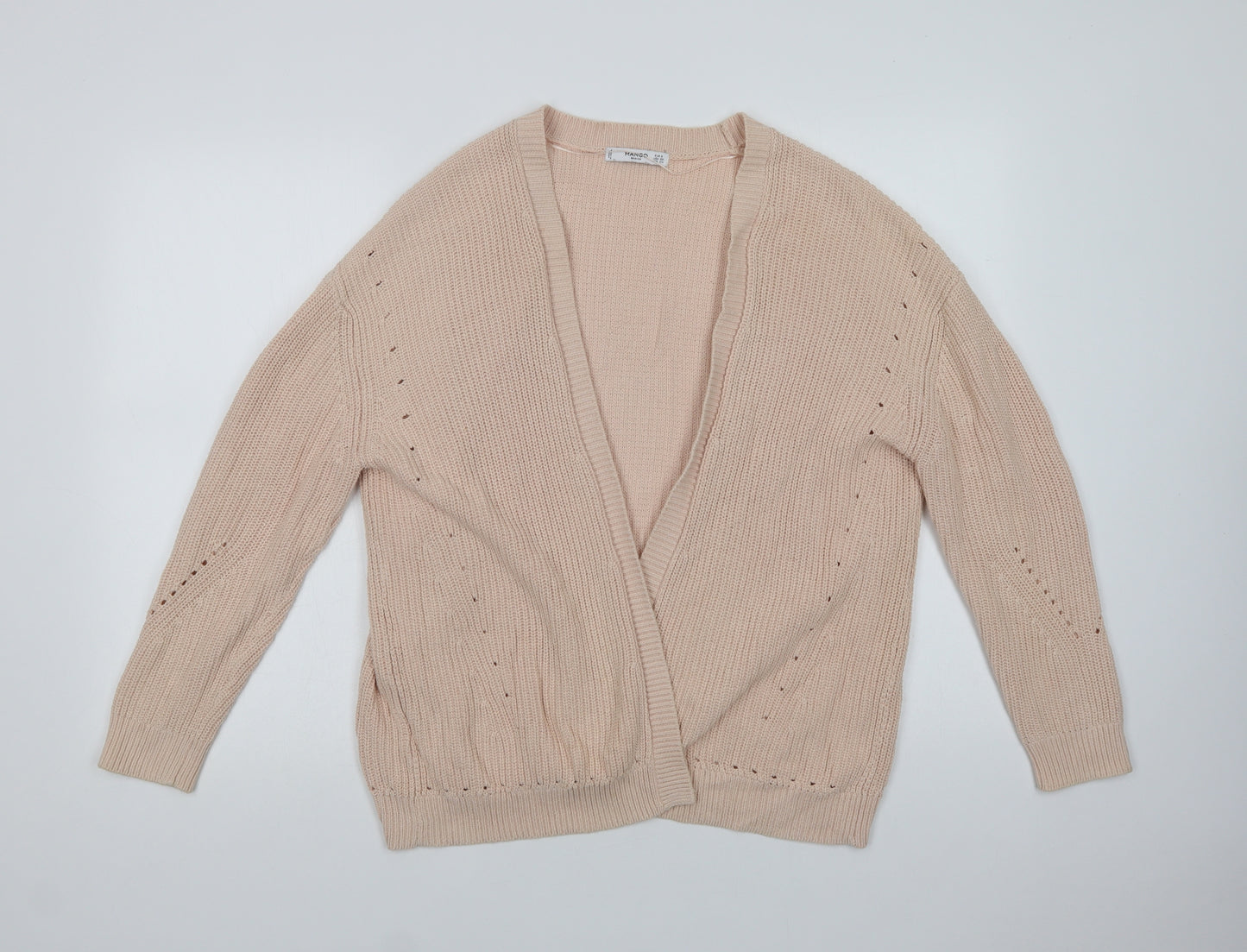 Mango Womens Pink V-Neck   Cardigan Jumper Size S