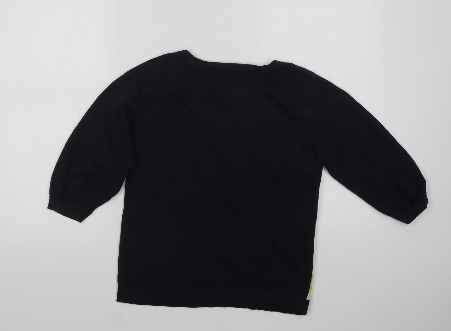 Great Plains Womens Black Crew Neck  Cotton Pullover Jumper Size S   - Fruit Print