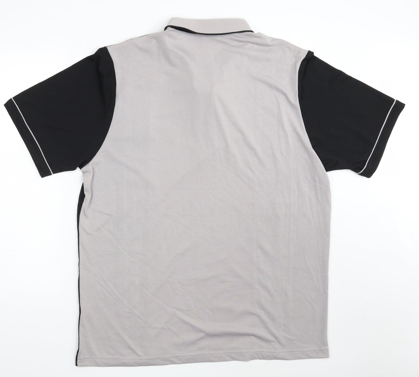 Tom Hagan Mens Grey  Cotton  Polo Size 2XL Collared Button - Colourblock